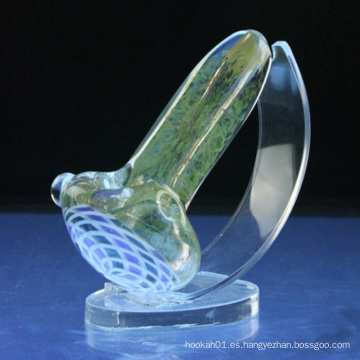 Glass Heavy Fumed cuchara de humo con Linework Design (ES-HP-071)